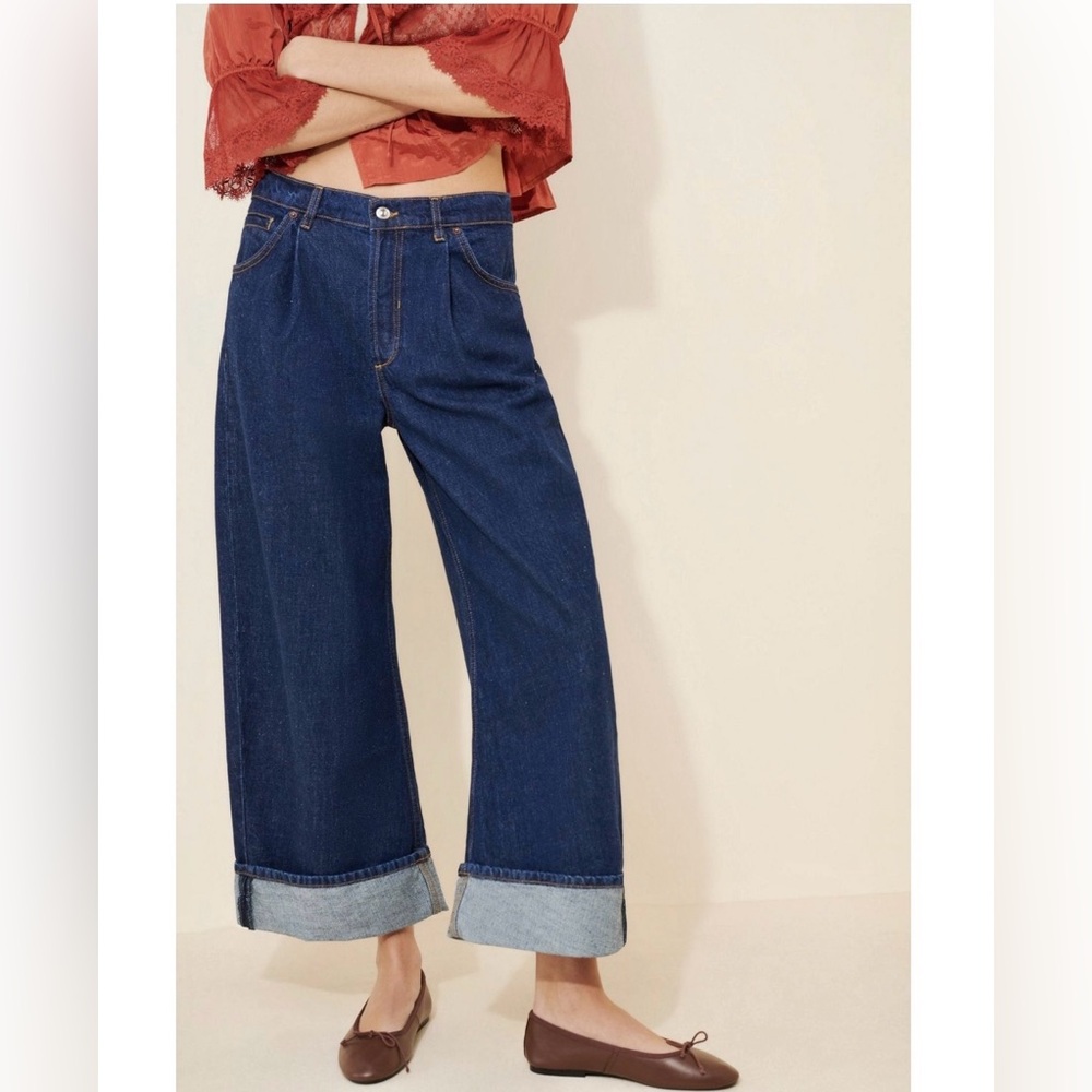 NWT Free People x We The Free Alia Cuffed High-Waist Wide-Leg Jean - Picture 3 of 11